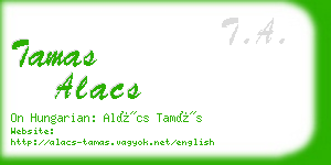 tamas alacs business card